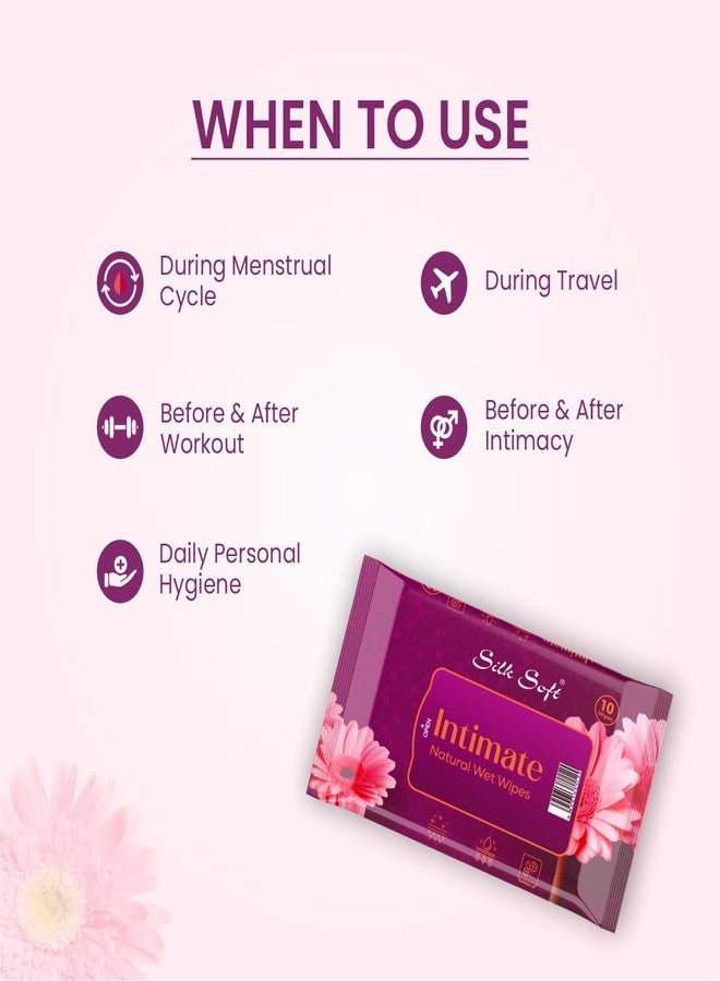 Silk Soft Intimate Wipes Women – 50 Wipes (Pack of 5 x 10) | Menthol & Fragrance Extract | pH Balanced, Alcohol & Paraben Free | Skin-Friendly Daily Hygiene - Image 5