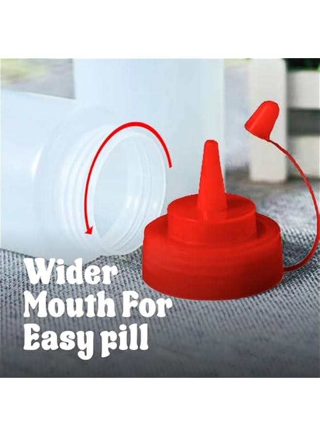 12 oz Condiment Squeeze Bottles for Sauces - Leak Proof Oil, Syrup, Dressing Squirt Bottles - 3 Pack - Image 3