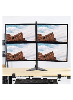 erorex Heavy Duty Four Monitor Stand| 13-32" Support Quad Monitor Mount| 32 KG Total Weight Capacity| Freestanding 4 Monitor Arm| Height Adjustable Quad Monitor Stand for Desk  - Image 3