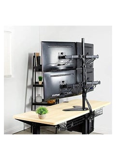 erorex Heavy Duty Four Monitor Stand| 13-32" Support Quad Monitor Mount| 32 KG Total Weight Capacity| Freestanding 4 Monitor Arm| Height Adjustable Quad Monitor Stand for Desk  - Image 4