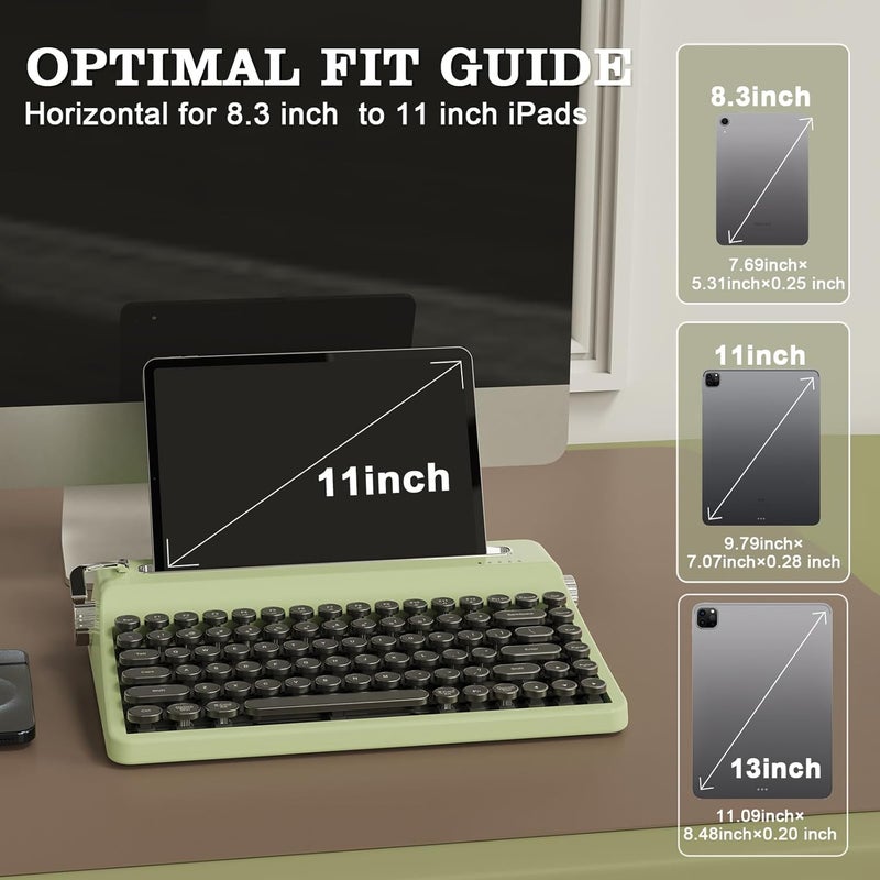 QL75 Wireless Typewriter Hot Swap Retro Mechanical Keyboard, Punk Round Keycaps, RGB Backlit QMK/VIA Programmable, Multi-Device Keyboard with 2.4GHz/Type-C/BT5.0 (Green, Cocoa Cream V2 Switch) | With Built-in Stand,Punk Round Keycaps,QMK/VIA Programmable,RGB for Multi-Device Keyboard with 2.4GHz/Type-C/BT5.0 - Image 3