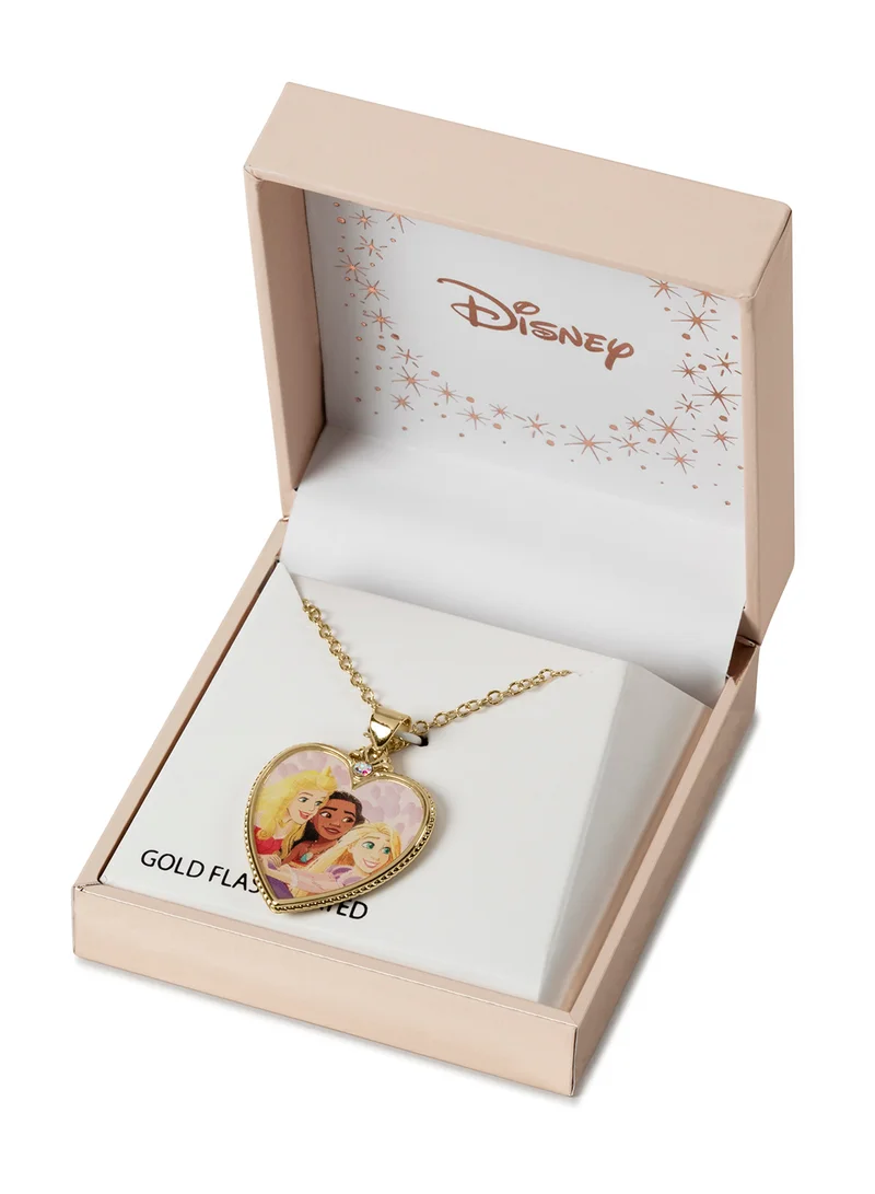 Disney Princess Pink Gold Plated Heart Shaped Picture Pendant CF01154YRCL-Q