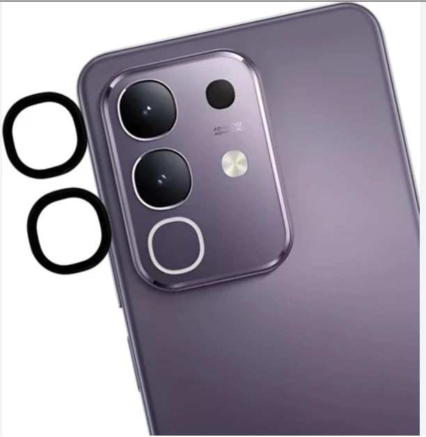 ZARALA Camera Lens Frame Glass Compatible with vivo Y31 Pro 5G Tempered Glass Aluminum Alloy Frame Individual Camera Lens Protector Cover Black - Image 1