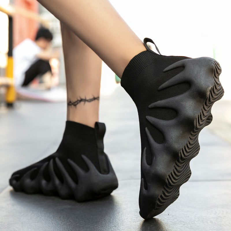Plus-Size Men'S Coconut Shoes Size 46 Spring New High-Top Black Warrior Sock Shoes Size 47 Thick-Soled Height-Increasing Dad Trendy Shoes Size 48 - Image 4