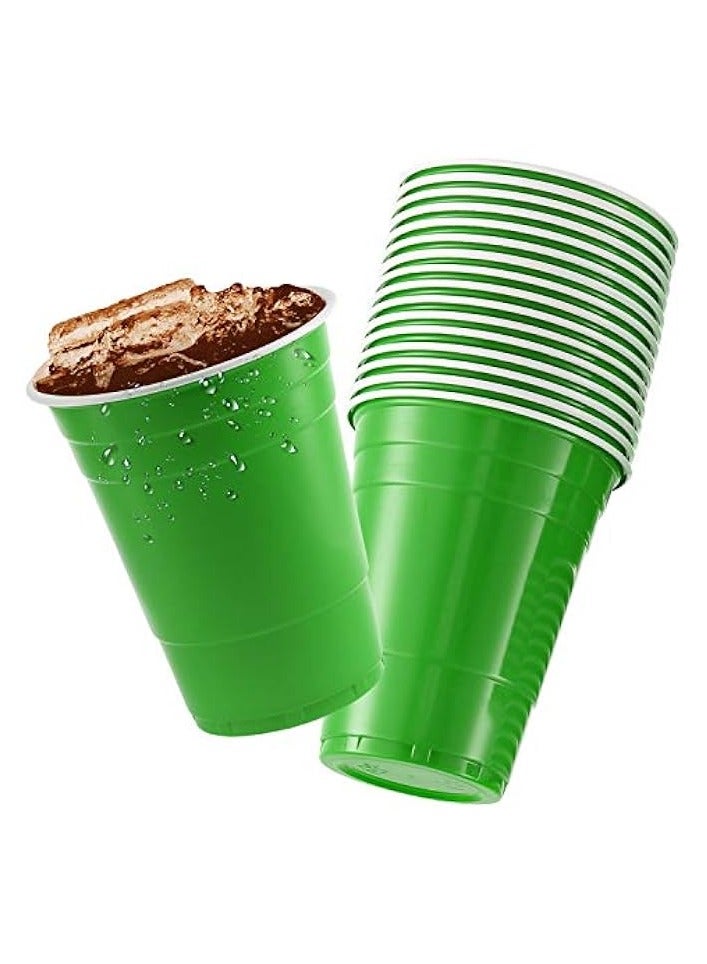 Green Tiger 16 oz Green Cups [50 Pack] Disposable Plastic Cup, Big Birthday Party Cups, St Patrick day Plastic Cups - Image 2