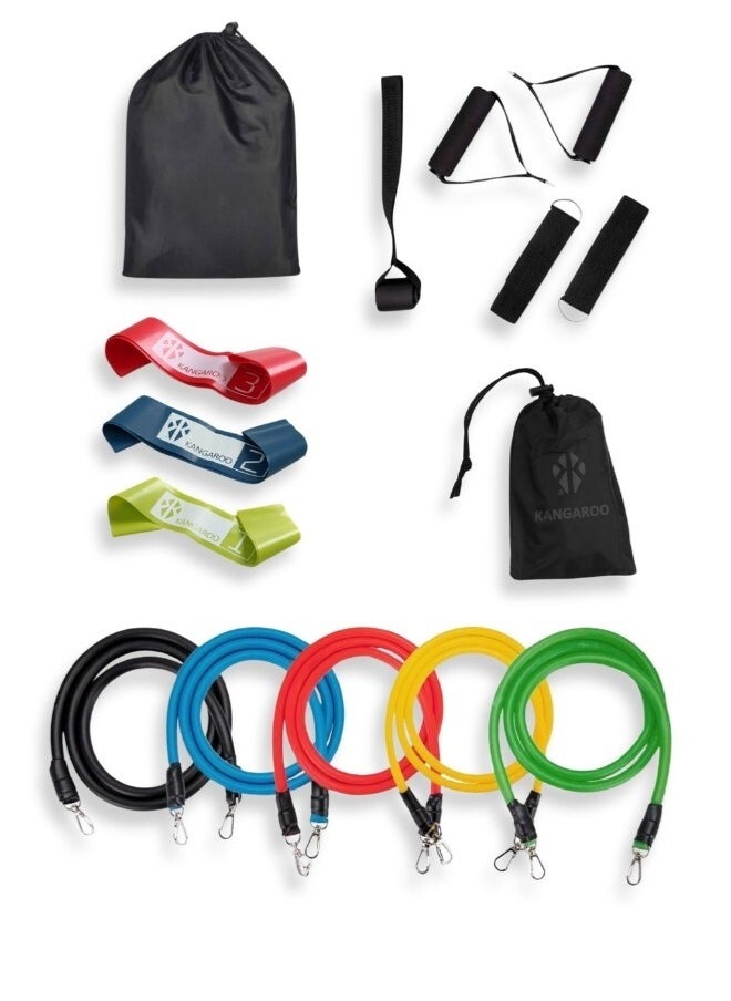KANGAROO - Comprehensive resistance bands set with 3-level  resistance band loops - Image 1