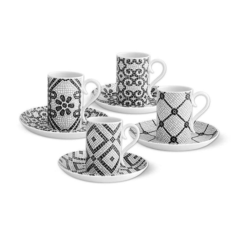 Vista Alegre Vista Alegre Calcada Portuguesa Coffee Cup and Saucer Set of 4 