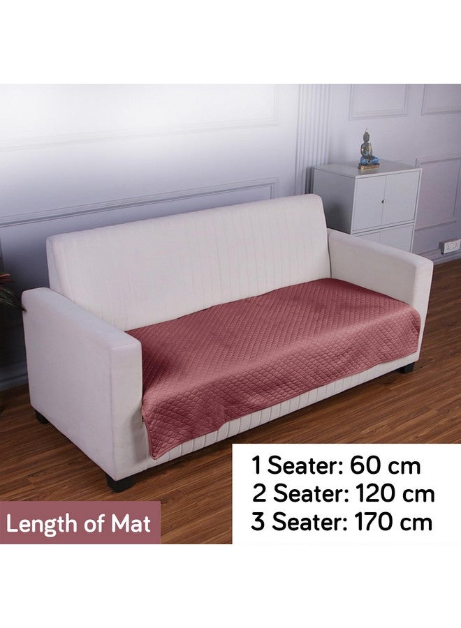 HOKIPO Quilted 3 Seater Sofa Cover Seat Mat, Mauve Pink (IN-723-PCH) - Image 3
