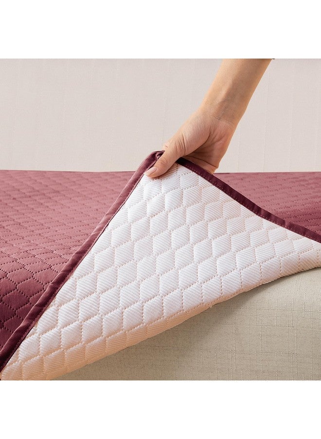HOKIPO Quilted 3 Seater Sofa Cover Seat Mat, Mauve Pink (IN-723-PCH) - Image 4