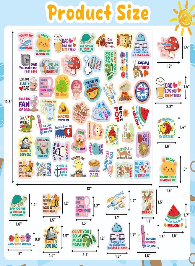 Fancy Land Father's Day Foam Stickers Happy Fathers Day Stickers for Crafts Kit DIY Best Dad Gift Ideas Funny Pun Puffy Decals for Scrapbook Home Party Decoration Classroom Activities Supplies 200Pcs - Image 3