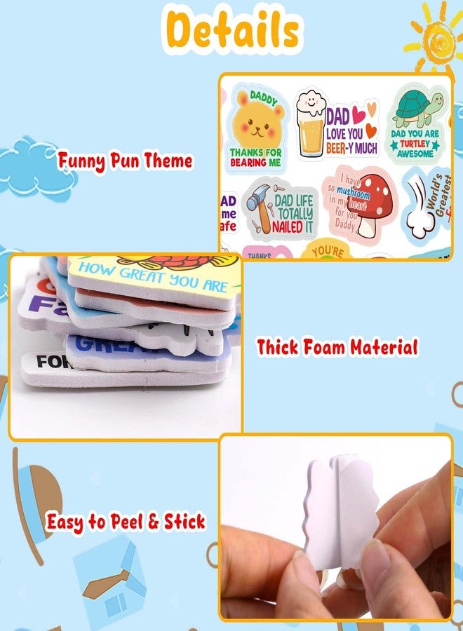 Fancy Land Father's Day Foam Stickers Happy Fathers Day Stickers for Crafts Kit DIY Best Dad Gift Ideas Funny Pun Puffy Decals for Scrapbook Home Party Decoration Classroom Activities Supplies 200Pcs - Image 4