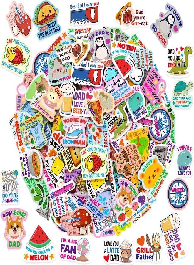 Fancy Land Father's Day Foam Stickers Happy Fathers Day Stickers for Crafts Kit DIY Best Dad Gift Ideas Funny Pun Puffy Decals for Scrapbook Home Party Decoration Classroom Activities Supplies 200Pcs - Image 1