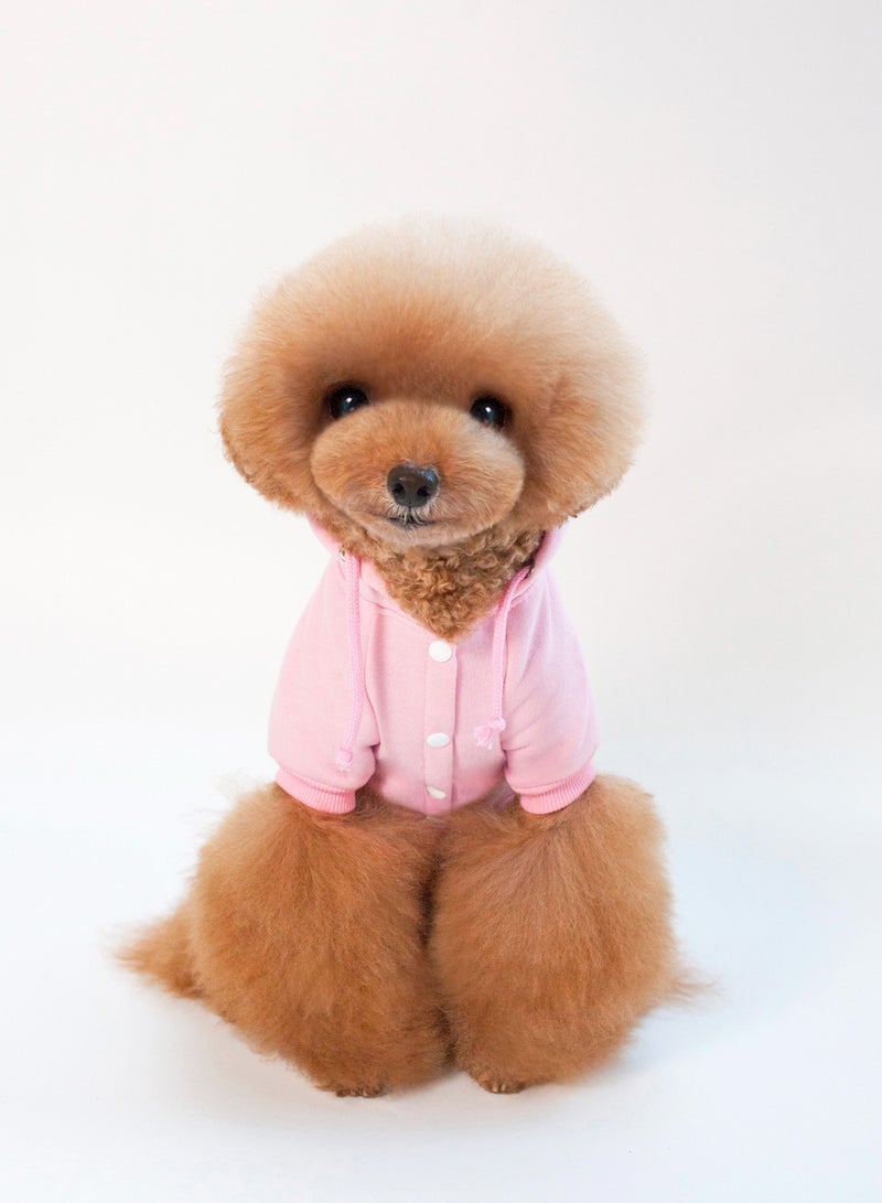 Loquat Pet dog hoodie with a hat Pink - Image 1