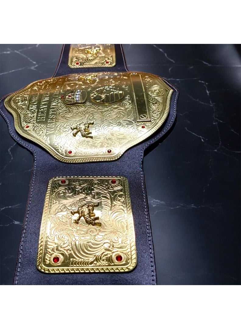 دبليو دبليو إي حزام بطولة المصارعة الدوار 125cm – حزام فائز بلاستيكي بأسلوب WWE للأطفال والكبار، تصميمان، حجم - Image 3