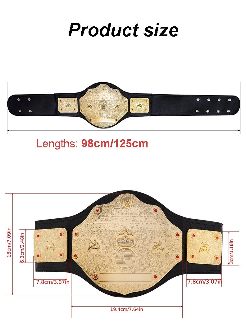 دبليو دبليو إي حزام بطولة المصارعة الدوار 125cm – حزام فائز بلاستيكي بأسلوب WWE للأطفال والكبار، تصميمان، حجم - Image 2