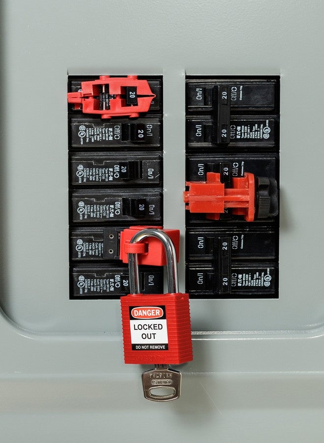 Brady Plastic Lockout/Tagout Padlock, Keyed Different, 1-3/4" Body Length, 1-1/2" Shackle Clearance, Red (Pack of 1) - Image 2