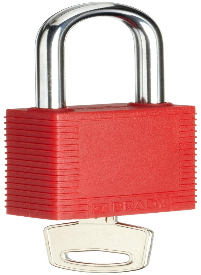 Brady Plastic Lockout/Tagout Padlock, Keyed Different, 1-3/4" Body Length, 1-1/2" Shackle Clearance, Red (Pack of 1) - Image 1