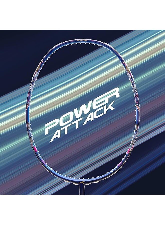 HUNDRED FLUTTER S ATTK Carbon Fibre Strung Badminton Racket with Full Racket Cover | For Intermediate Players | 84 grams | Maximum String Tension - 32lbs - Image 5