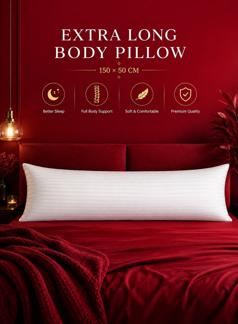 House One Long Sleeping Pillow Microfiber - White 150x50cm - Image 1