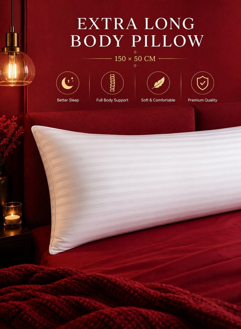 House One Long Sleeping Pillow Microfiber - White 150x50cm - Image 3
