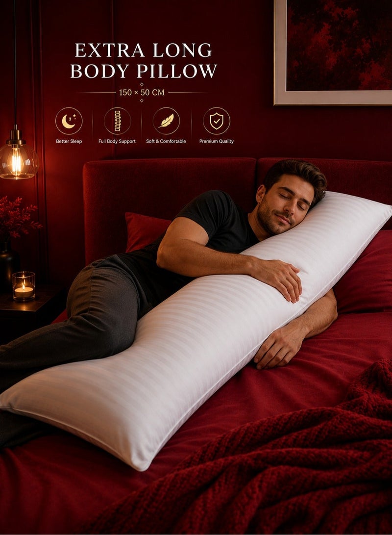House One Long Sleeping Pillow Microfiber - White 150x50cm - Image 3