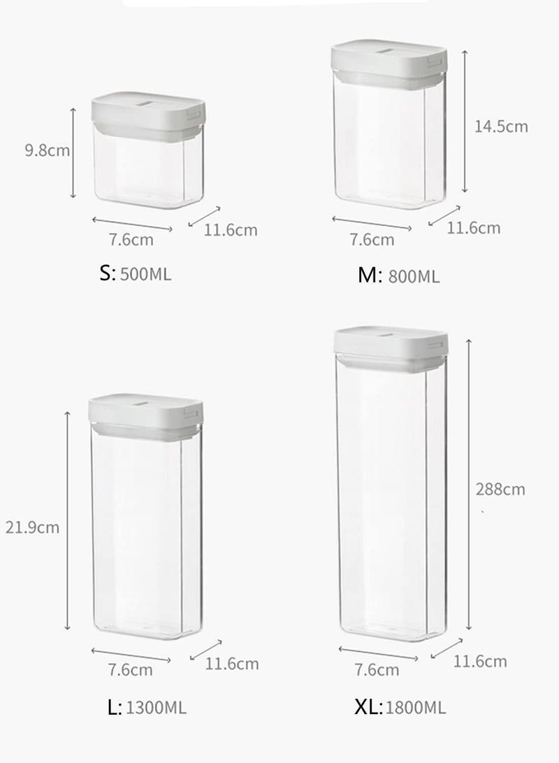 AUTOYSUR Airtight Food Storage Containers Set with Lock Lids, Set of 6, Pantry Organization Plastic Storage Jar Storage Tank for Cereal, Coffee, Sugar - Moisture Proof, BPA Free & Stackable Design (M:800ML*6PC) - Image 2