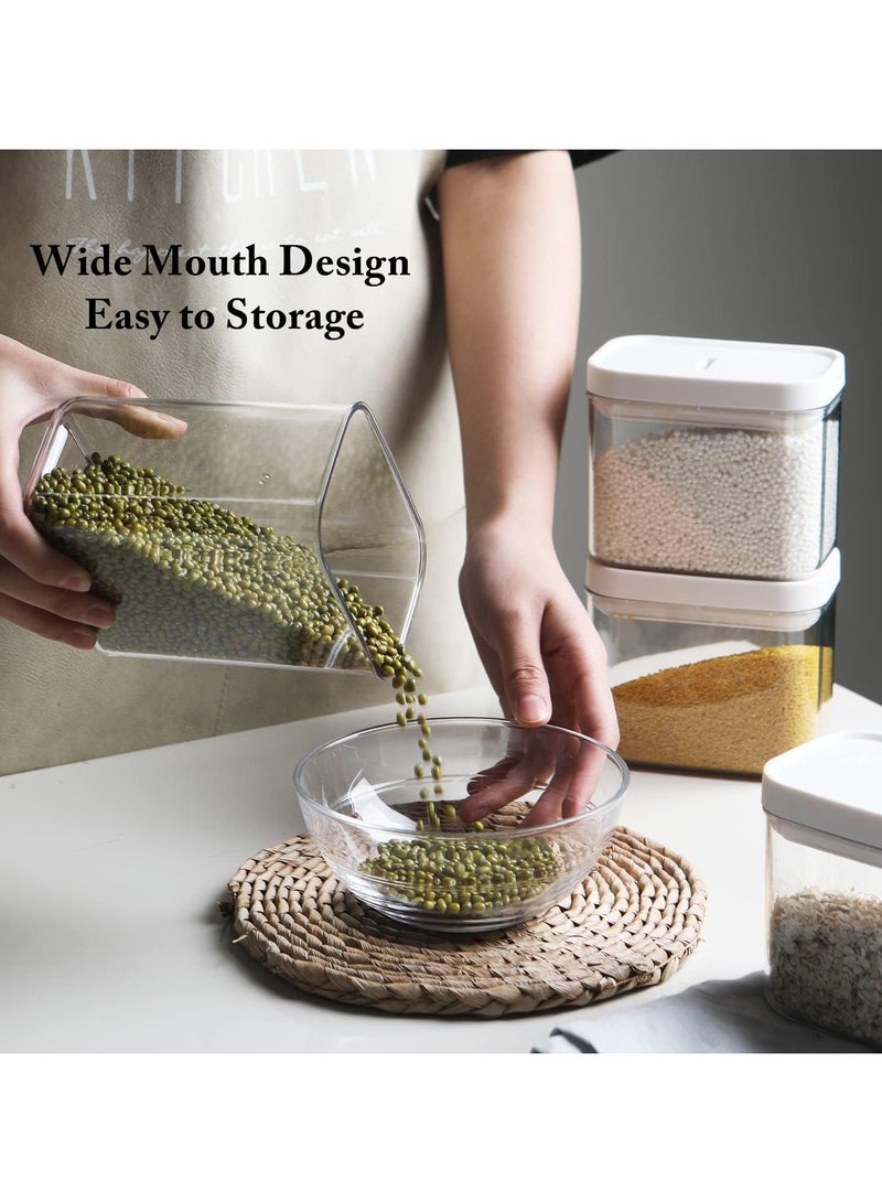 AUTOYSUR Airtight Food Storage Containers Set with Lock Lids, Set of 6, Pantry Organization Plastic Storage Jar Storage Tank for Cereal, Coffee, Sugar - Moisture Proof, BPA Free & Stackable Design (M:800ML*6PC) - Image 3