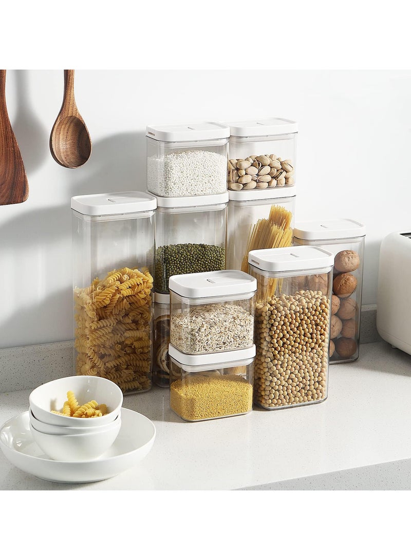 AUTOYSUR Airtight Food Storage Containers Set with Lock Lids, Set of 6, Pantry Organization Plastic Storage Jar Storage Tank for Cereal, Coffee, Sugar - Moisture Proof, BPA Free & Stackable Design (M:800ML*6PC) - Image 5