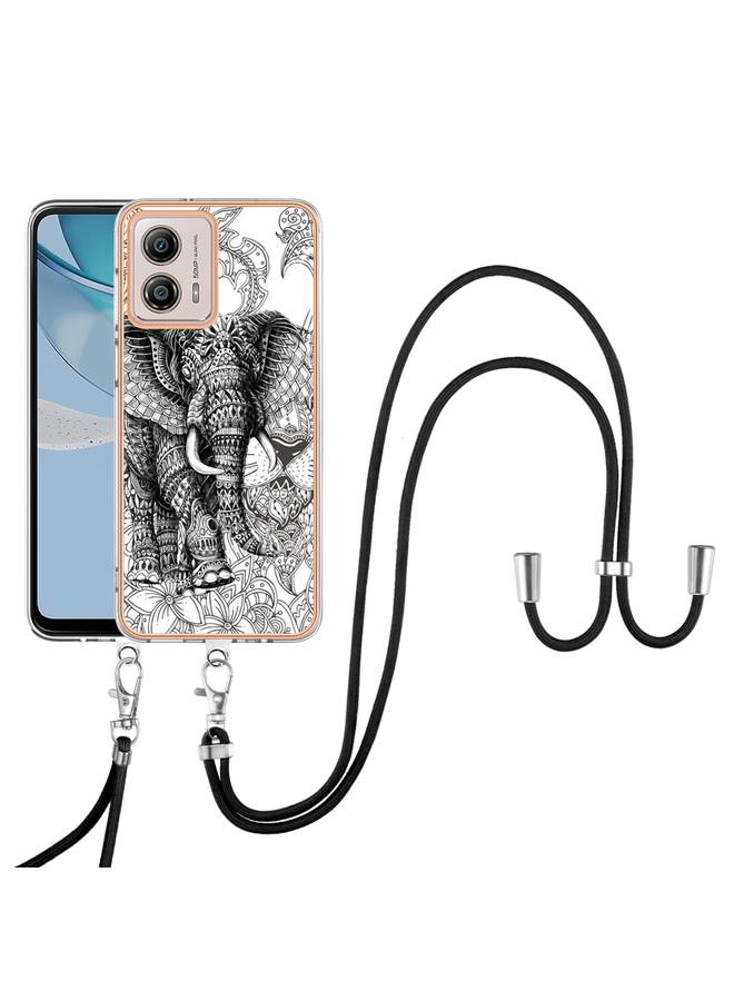 اس-توب جراب لهاتف Motorola Moto G53 / G13 / G23، جراب هاتف IMD مزدوج الجوانب مطلي بالكهرباء مع حبل - Image 2