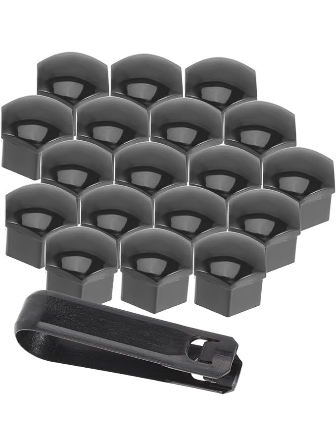 Black 8x1 7cm 20 Pcs Lug Nut Wheel Covers Durable Auto Protection Design With Removal Caps - Image 1
