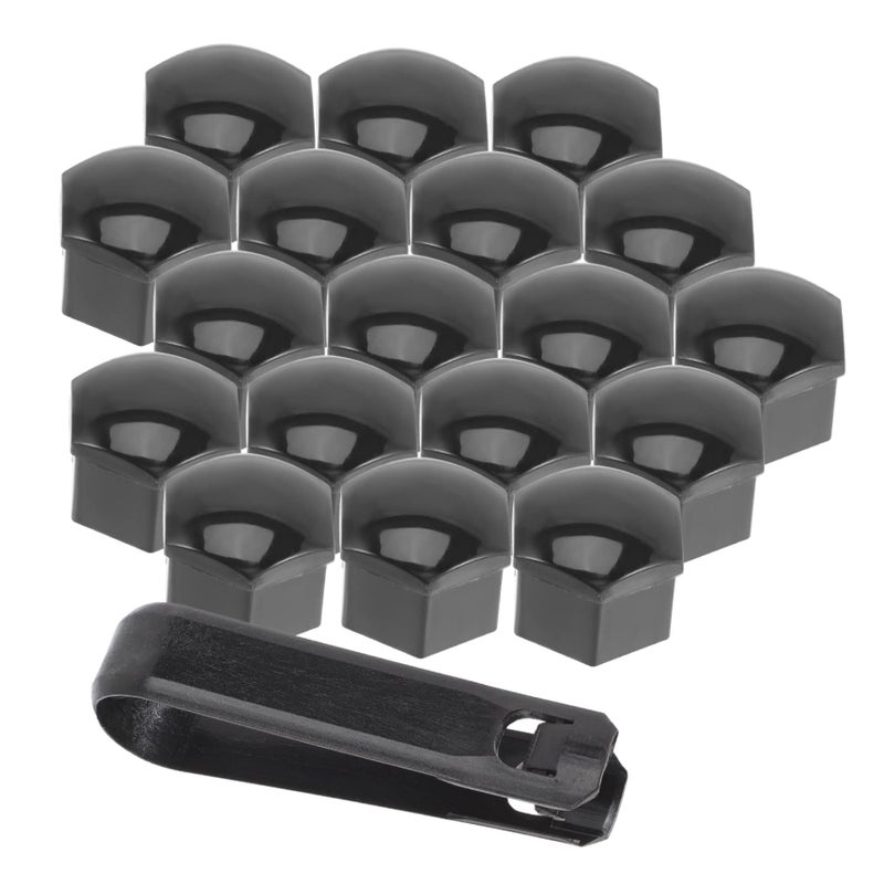 Black 8x1 7cm 20 Pcs Lug Nut Wheel Covers Durable Auto Protection Design With Removal Caps - Image 2