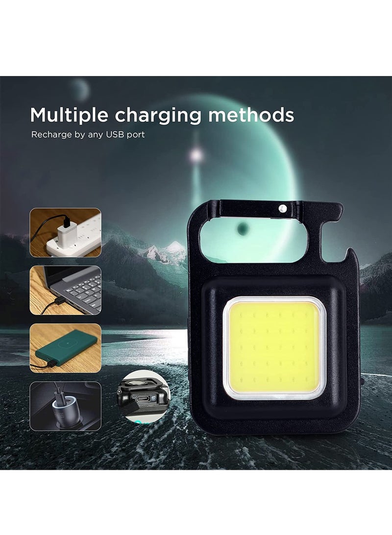 Super bright mini flashlight, rechargeable, portable bottle opener and magnetic base, suitable for camping, fishing, hiking - Image 2