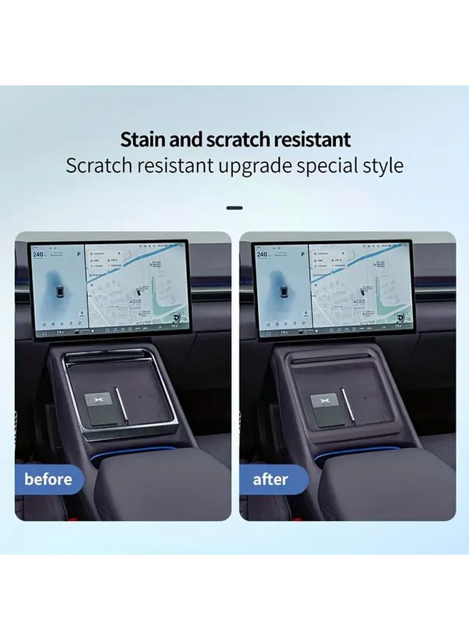 2026 Xpeng P7 Perfect Fit Faux Leather Console Protector Car Interior Gear Shift Trim Scratch Resistant Easy Clean Shielding Purple - Image 5