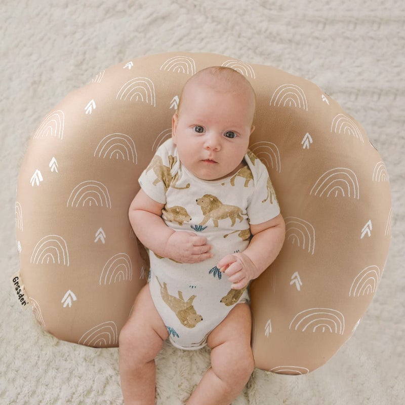 GRSSDER Nursing Pillow Cover Stretchy Minky Removable Nursing Covers for Breastfeeding Pillows, Ultra Soft Comfortable Slipcover for Boy and Girls, Jungle Bear/Rainbow - Image 5