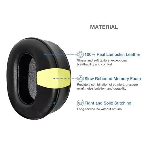 Voarmaks Sheepskin Ear Pads Foam Cushion Compatible with Audeze LCD2 LCD3 LCD4Z LCD-XC MX4 Headphones (Sheepskin Leather) - Image 2