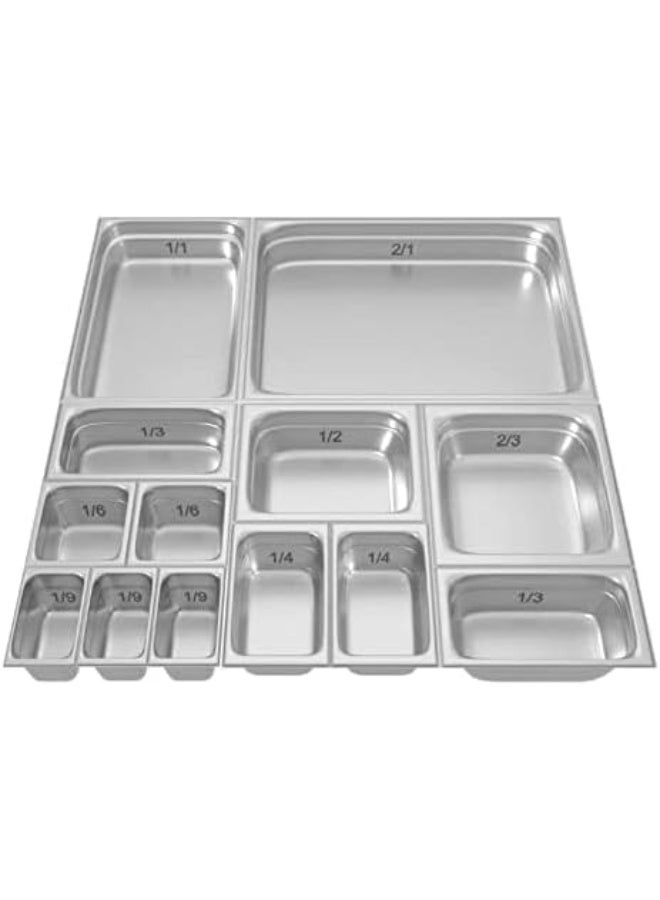 SOFIA REFRIGERATION GN Pan/Tray 1/2 10cm Stainless Steel Food Container Food Warmer, Food Storage, For Catering and Kitchen Use - Image 2