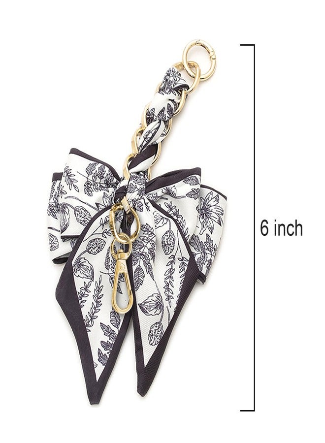 TENOC Purse Extender Chain, Crossbody Bag Charm, Bow Ribbon Handbag DIY Decoration Accessories, Black - Image 2