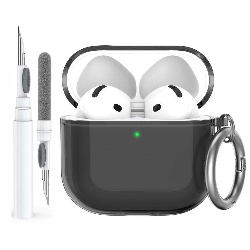 AhaStyle Clear Airpods 4 Case Cover with Cleaning Kit [Anti-Yellowing] Soft TPU Protective Covers Skin Designed for Apple AirPods 4th Generation 2024 Support USB-C Charging Case and Wireless Charging - Image 1