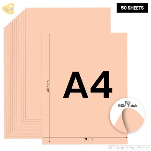 Lakeer A4 Pastel Color Paper- Pastel Cream Colour, Pack of 50 Sheets | 150 GSM Thick for Arts and Crafts, Printing, DIY Projects, Etc - Image 3