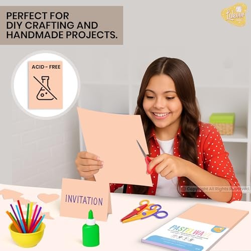 Lakeer A4 Pastel Color Paper- Pastel Cream Colour, Pack of 50 Sheets | 150 GSM Thick for Arts and Crafts, Printing, DIY Projects, Etc - Image 4