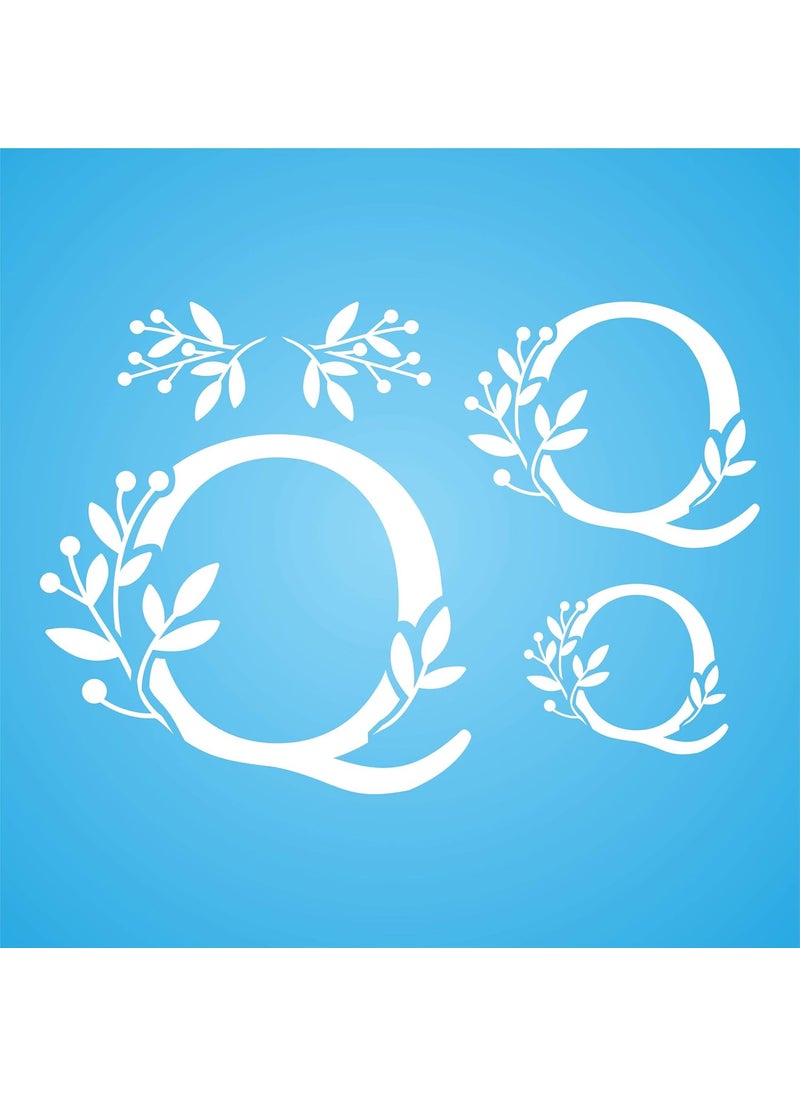 Usnyabni Flower Monogram Q Stencil - Stencils for Walls Original Leaf Flower Initial 3 Sizes on One Sheet - 2" 3" and 4.5" Tall  - Image 5