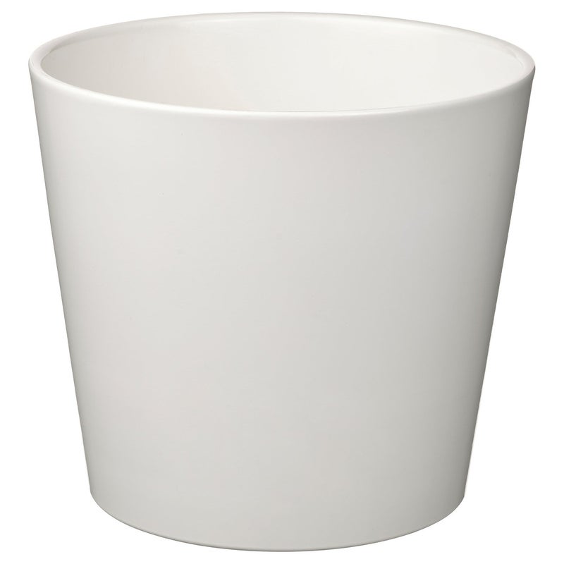 Baitique Plant Pot, White Earthenware, 24 cm, Indoor - Image 1
