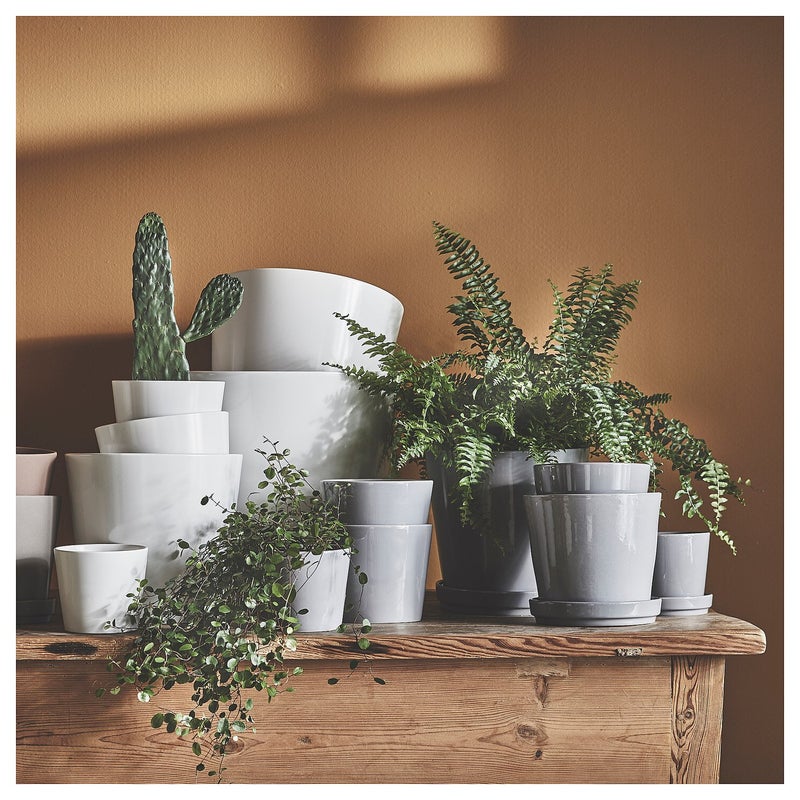 Baitique Plant Pot, White Earthenware, 24 cm, Indoor - Image 4