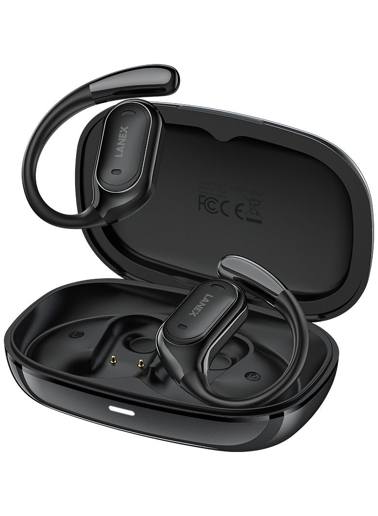 LANEX LANX X13 Wireless Bluetooth Earphones with Sports Ear Hooks, Sports Headphones (Black) - Image 1