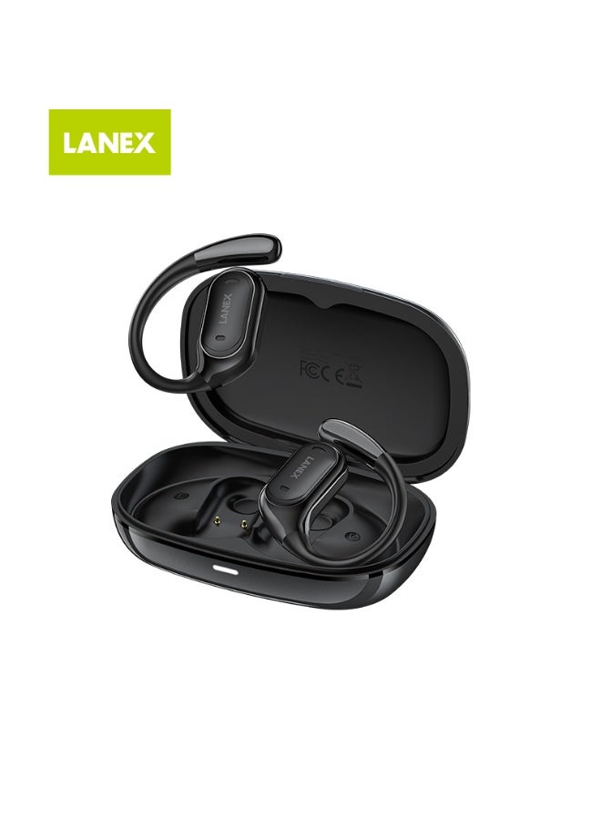 LANEX LANX X13 Wireless Bluetooth Earphones with Sports Ear Hooks, Sports Headphones (Black) - Image 3