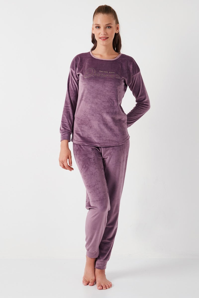 Lela Standard Fit Crew Neck Pajama Set Women's Pajama Set 6094202  - Image 3