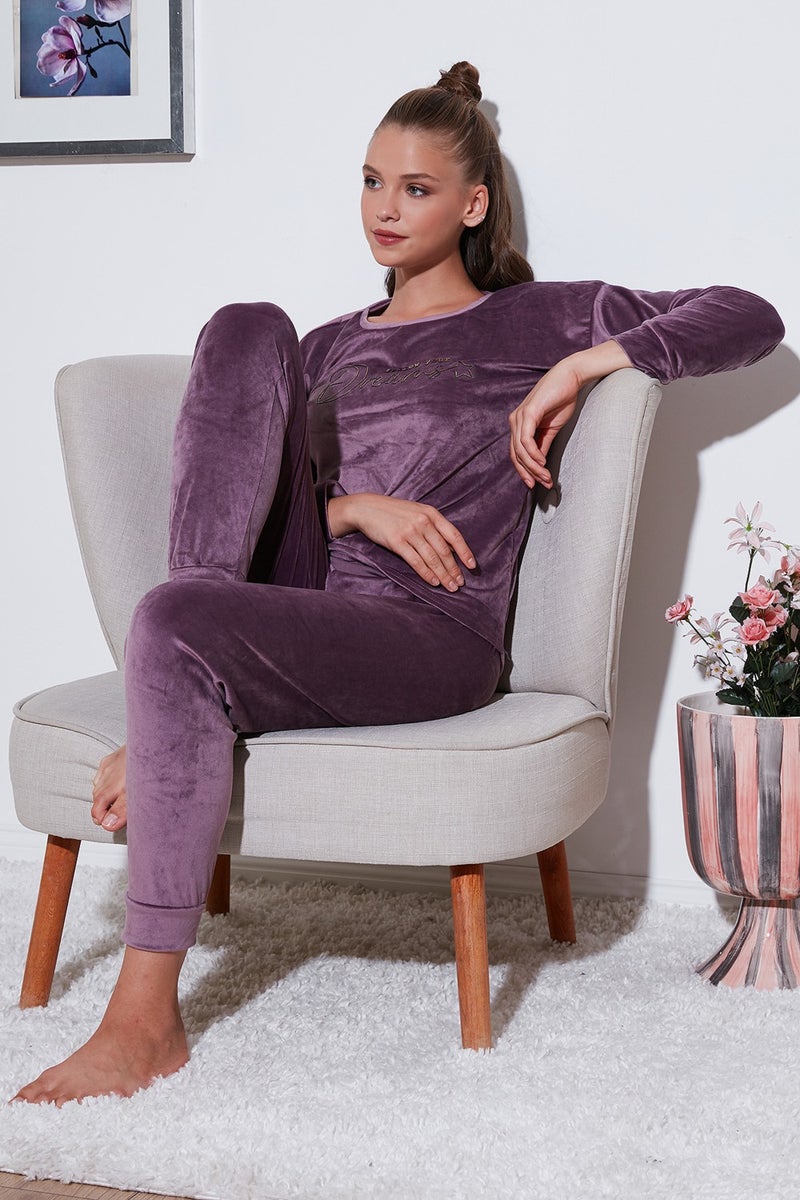 Lela Standard Fit Crew Neck Pajama Set Women's Pajama Set 6094202  - Image 1