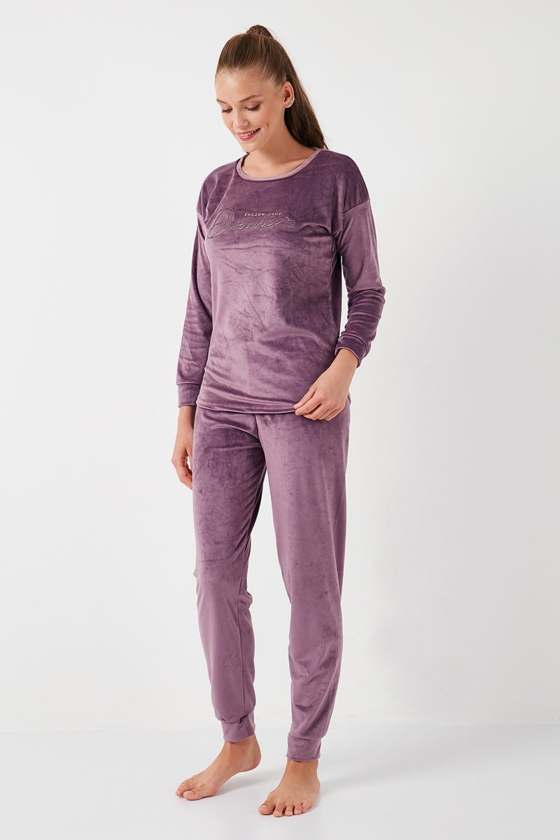 Lela Standard Fit Crew Neck Pajama Set Women's Pajama Set 6094202  - Image 2