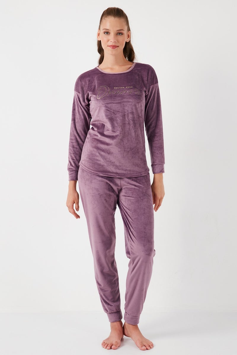 Lela Standard Fit Crew Neck Pajama Set Women's Pajama Set 6094202  - Image 4