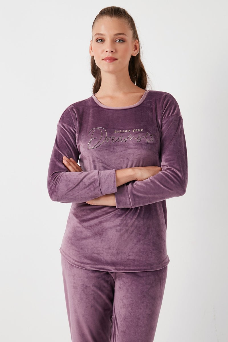 Lela Standard Fit Crew Neck Pajama Set Women's Pajama Set 6094202  - Image 5